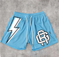 Chic Stylish Y2K Graphic Letter Print Gym Shorts for Men Quick Dry Breathable Shorts with Pockets Casual Workout Fitness Running